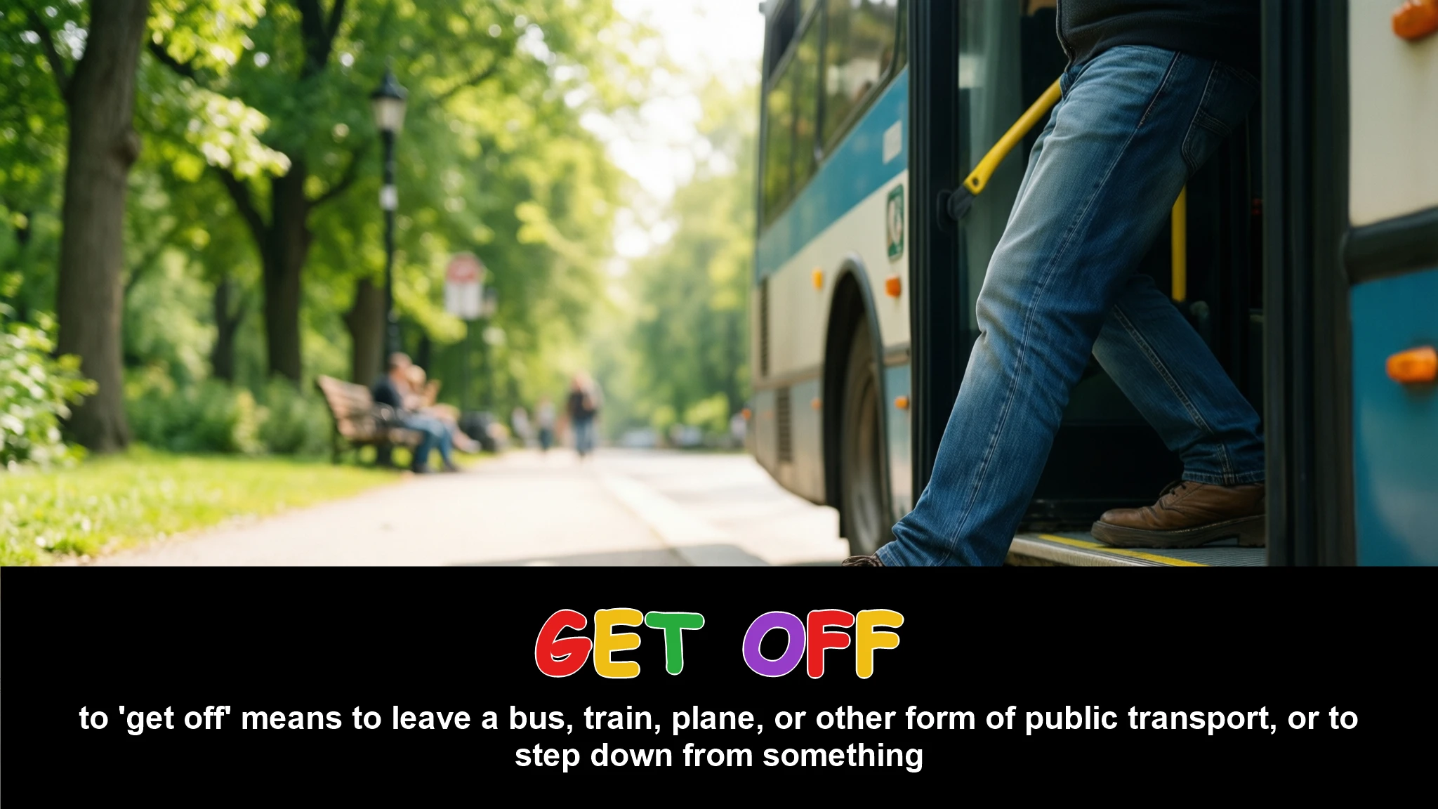 English Illustration for get off